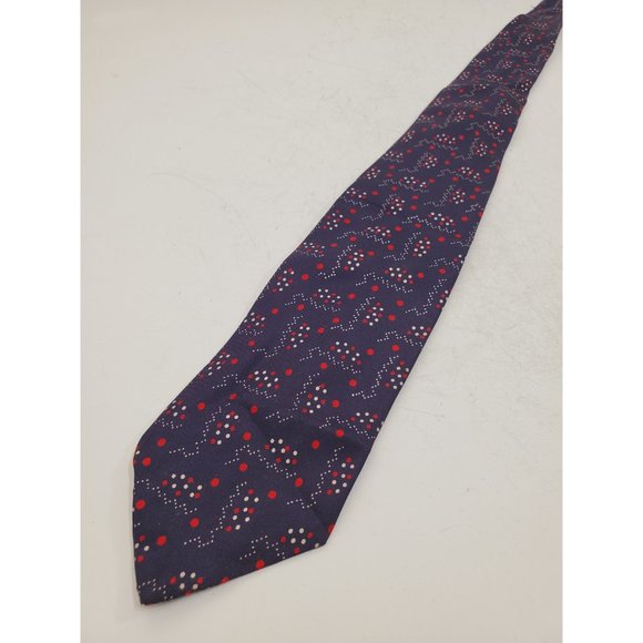 1950s John comfort Blue Silk Repp Tie | Untipped Ivy League Trad - Picture 2 of 10